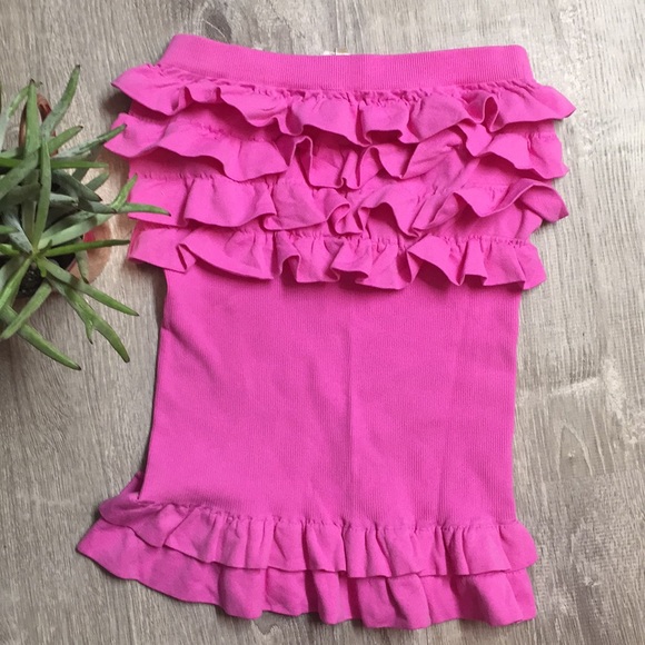Dynamic Tops - PINK RUFFLED TUBE TOP
